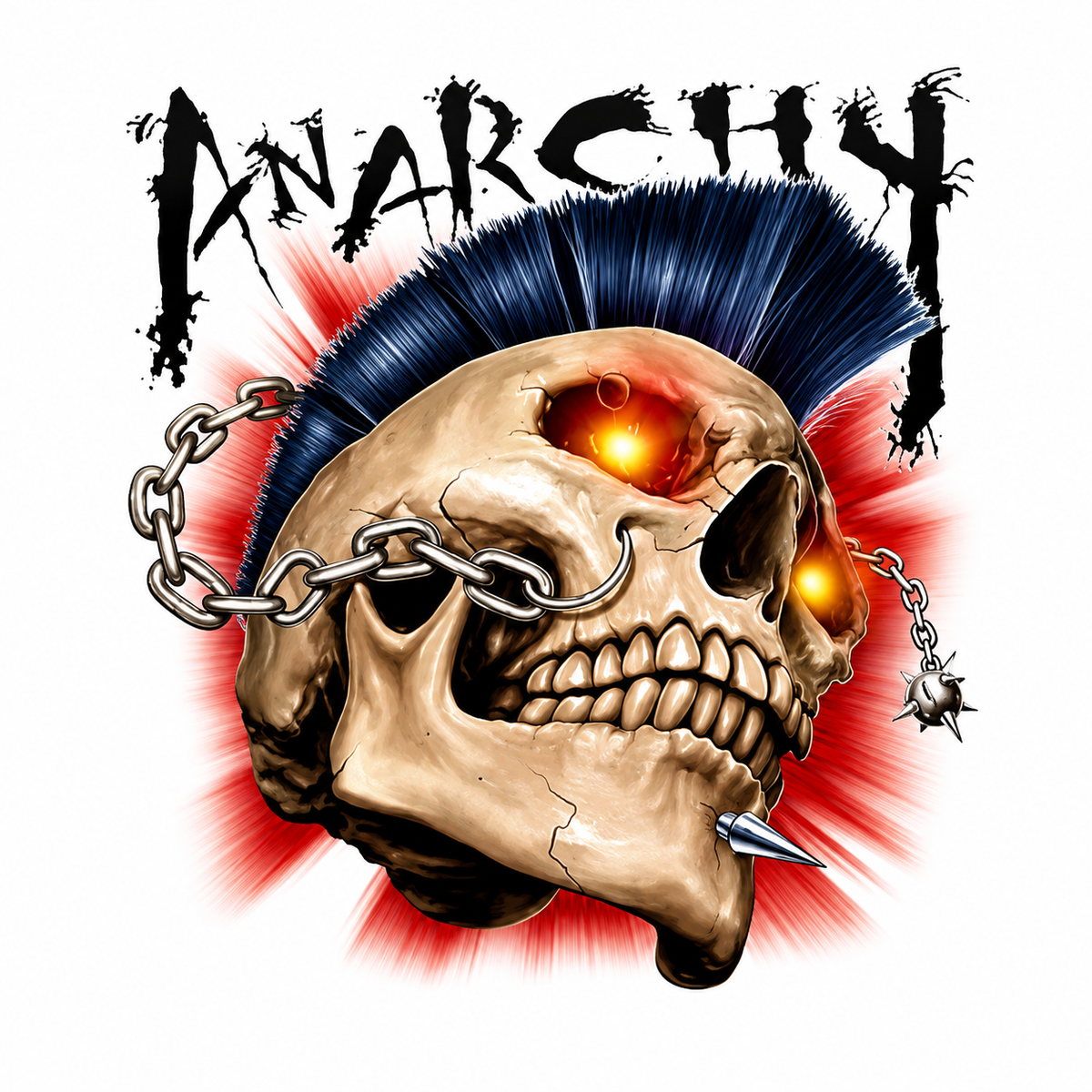 Anarchy Skull DTF Heat Press Transfer