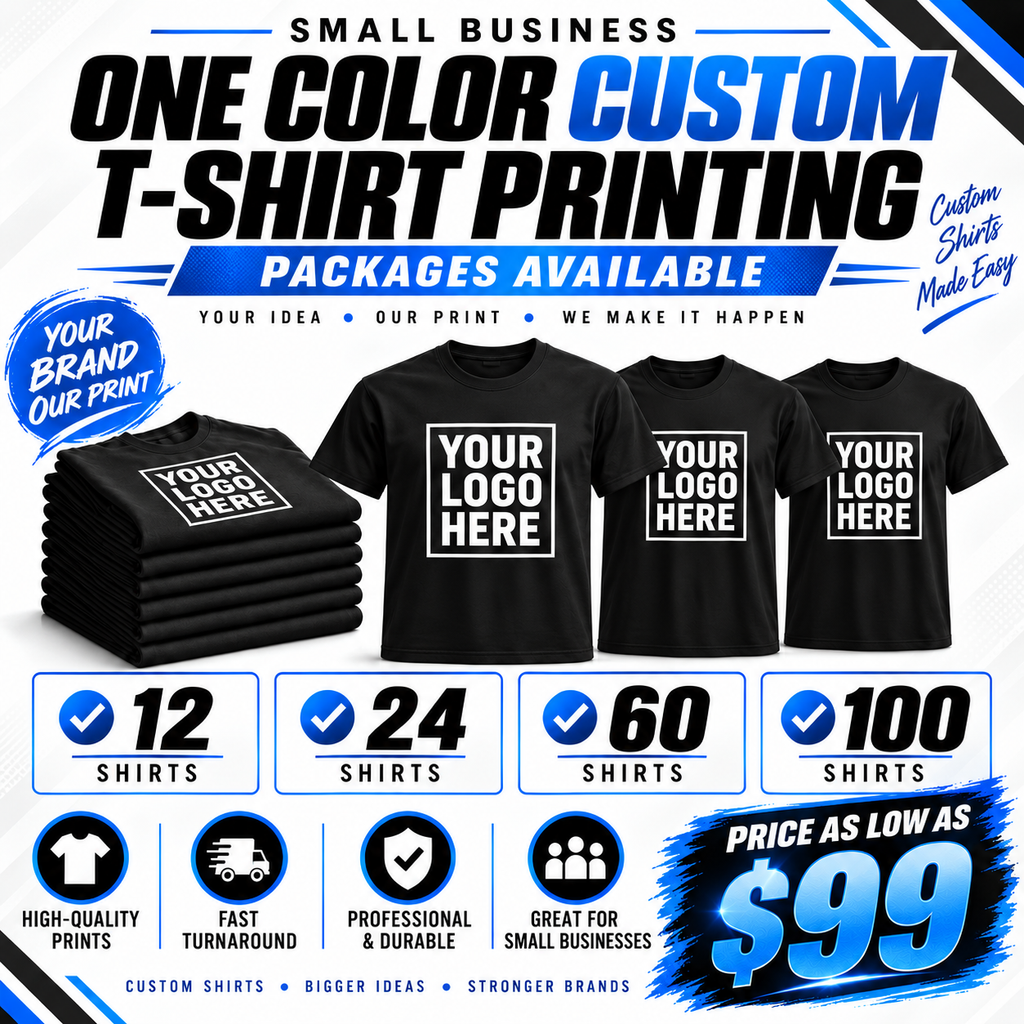 100 - One Color Custom T-shirt Printing