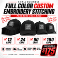 100 Full Color Custom Embroidered Ball Caps