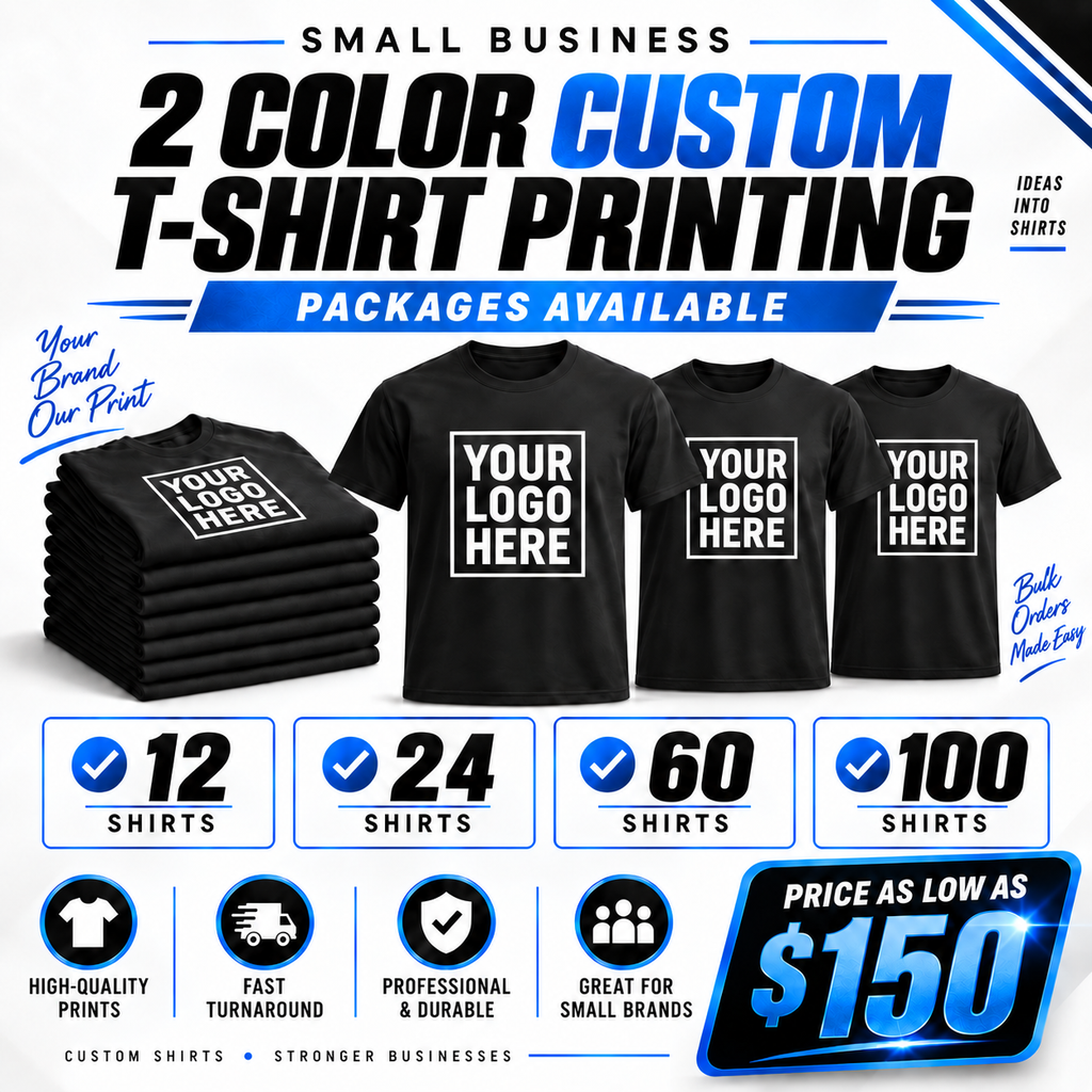 12 - 2 Color Custom T-shirt Printing