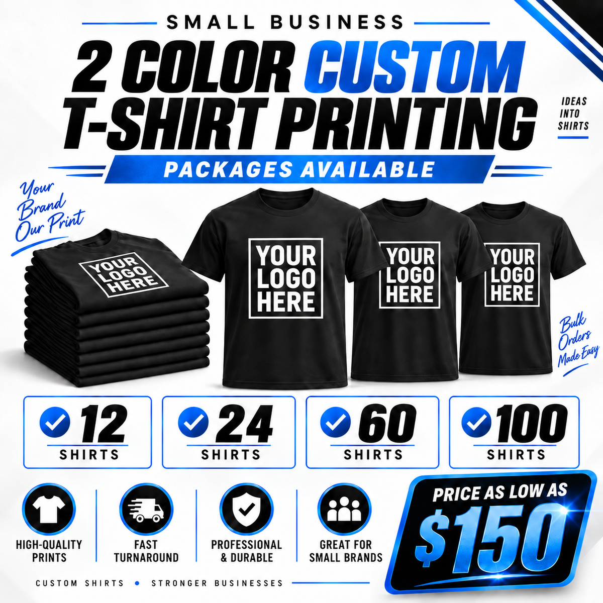 12 - 2 Color Custom T-shirt Printing
