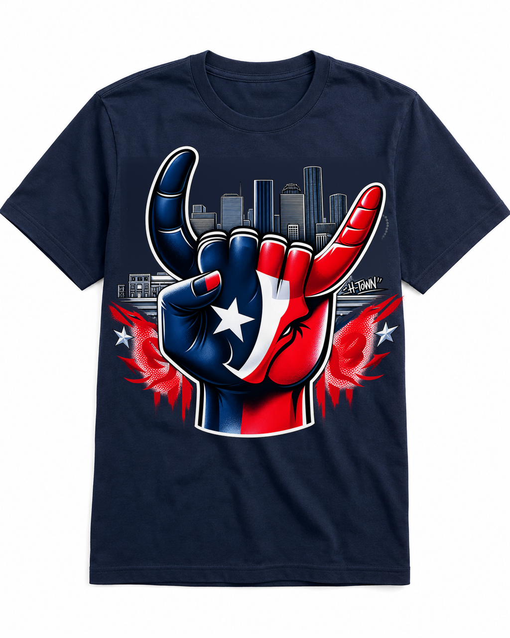H-Town Hand Horns - Printed T-shirt