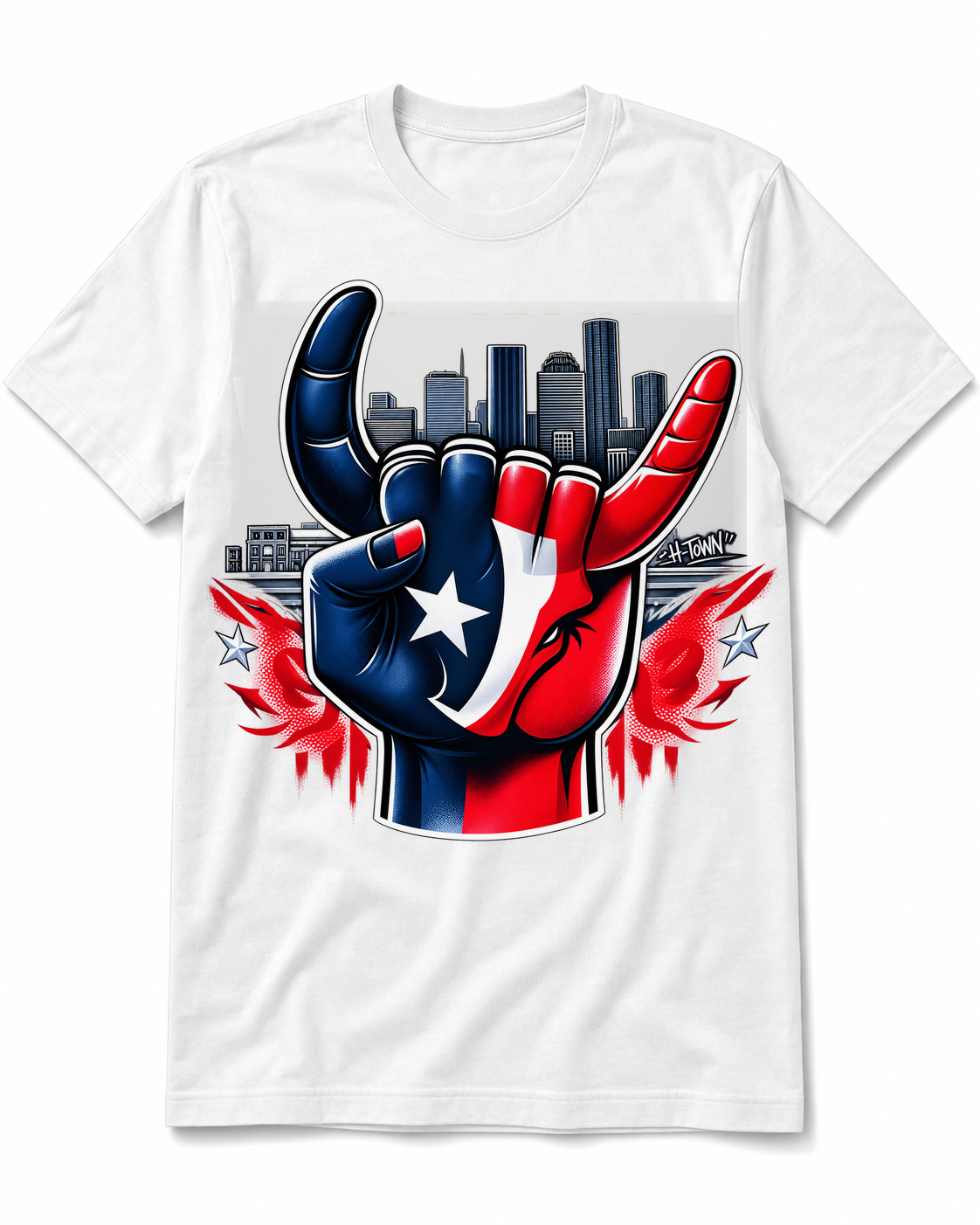 H-Town Hand Horns - Printed T-shirt